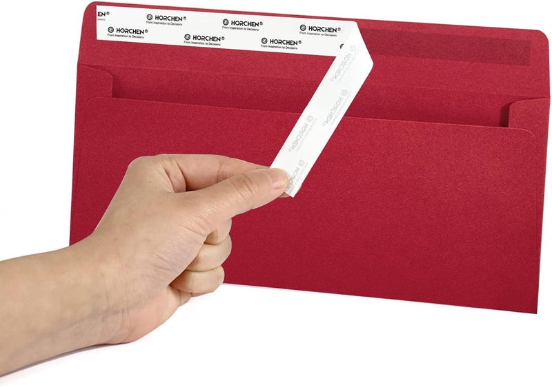 Horchen Red #10 Envelopes 100 Count Self Seal Envelopes Red for Business,Invitations Windowless Business Envelopes, - Image 5